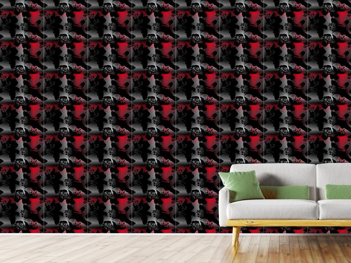 patterned-wallpaper-silhouette-over-check