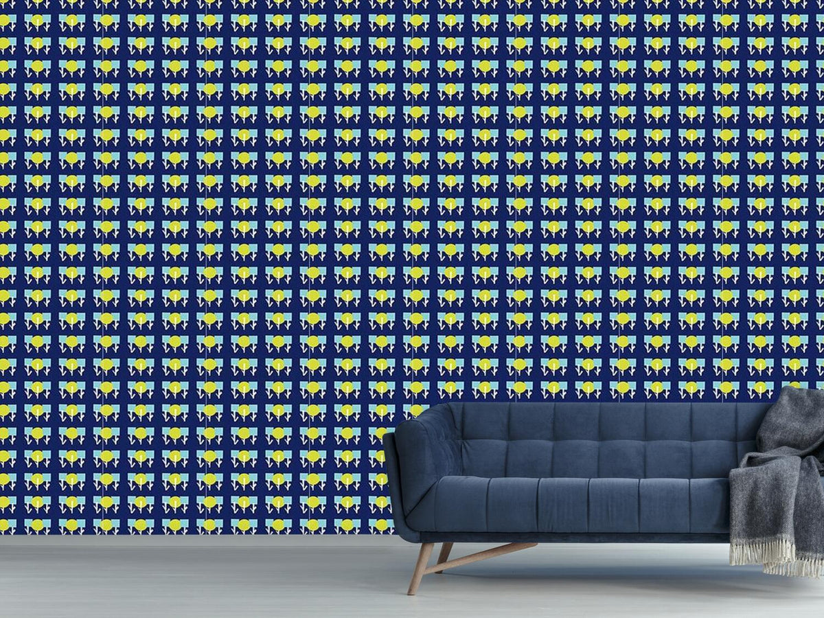 patterned-wallpaper-geometric-flower-garden