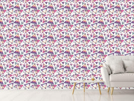 patterned-wallpaper-crystals-in-triangular-shape