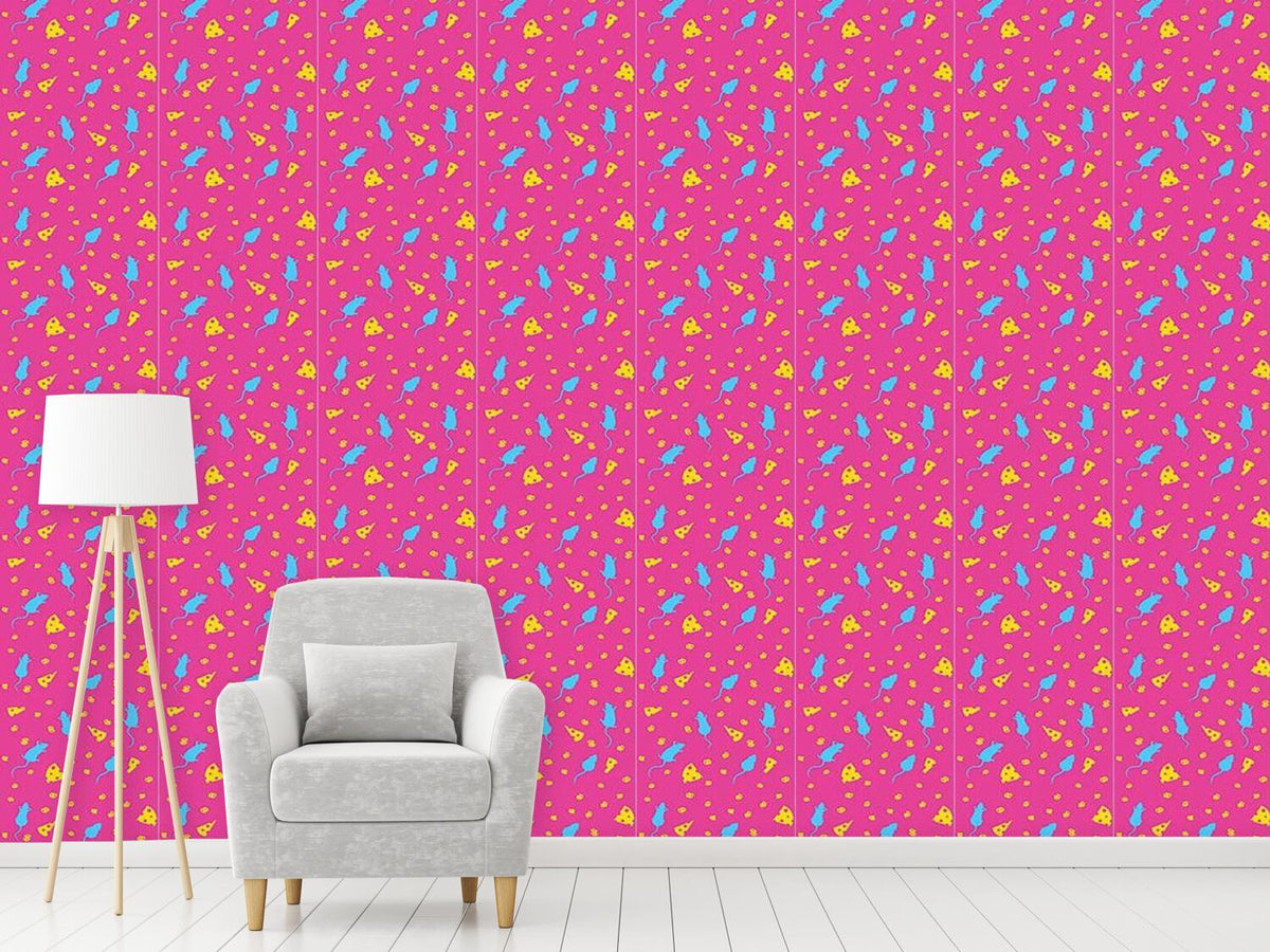 patterned-wallpaper-mice-and-cheese