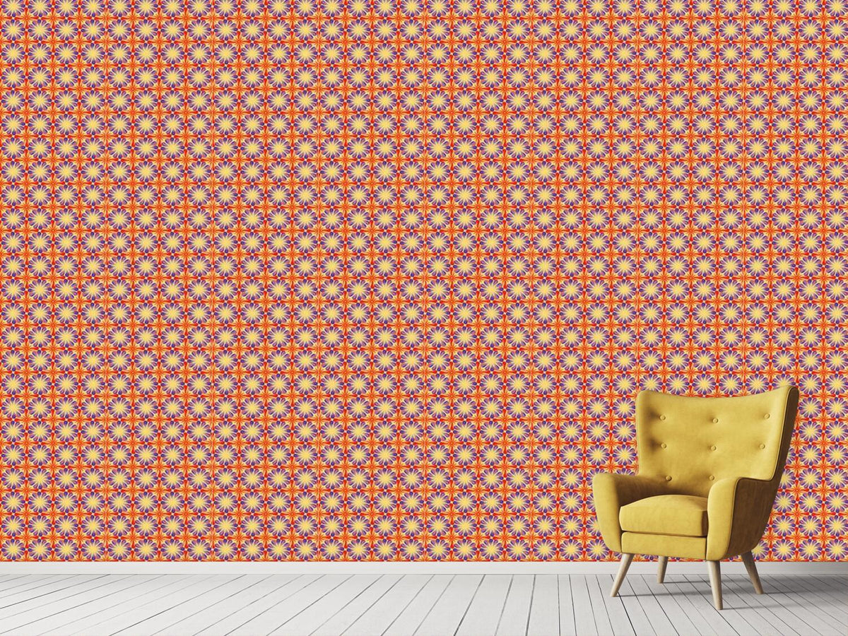 patterned-wallpaper-flowers-and-rays