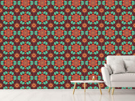 patterned-wallpaper-lotus-flower-retro