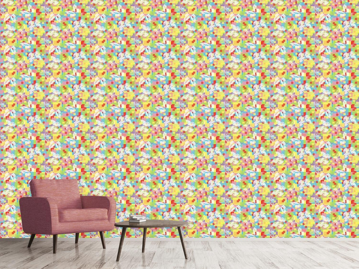patterned-wallpaper-check-with-butterflies