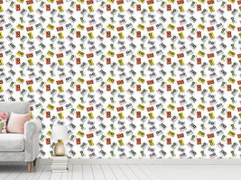 patterned-wallpaper-tape-deck