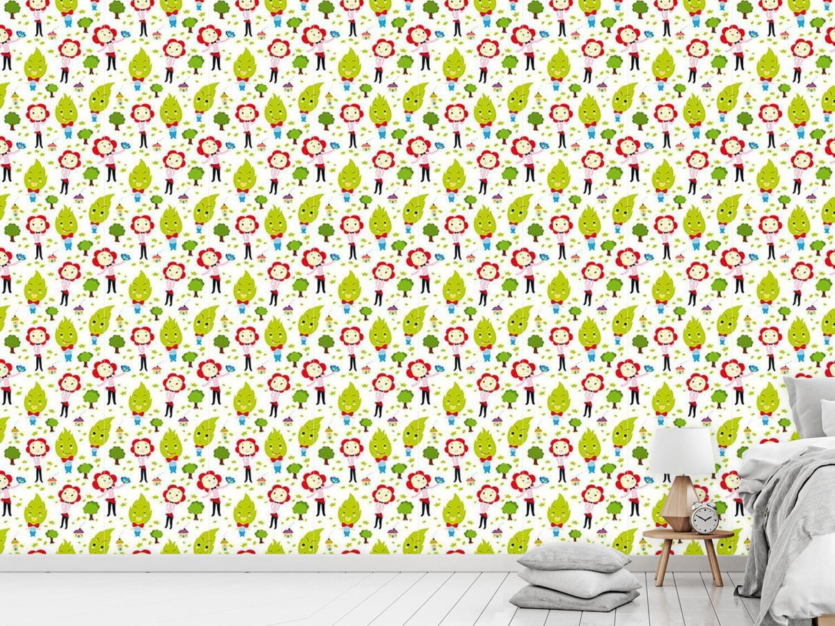 patterned-wallpaper-family-green