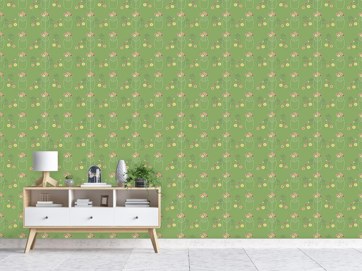 patterned-wallpaper-flower-vase