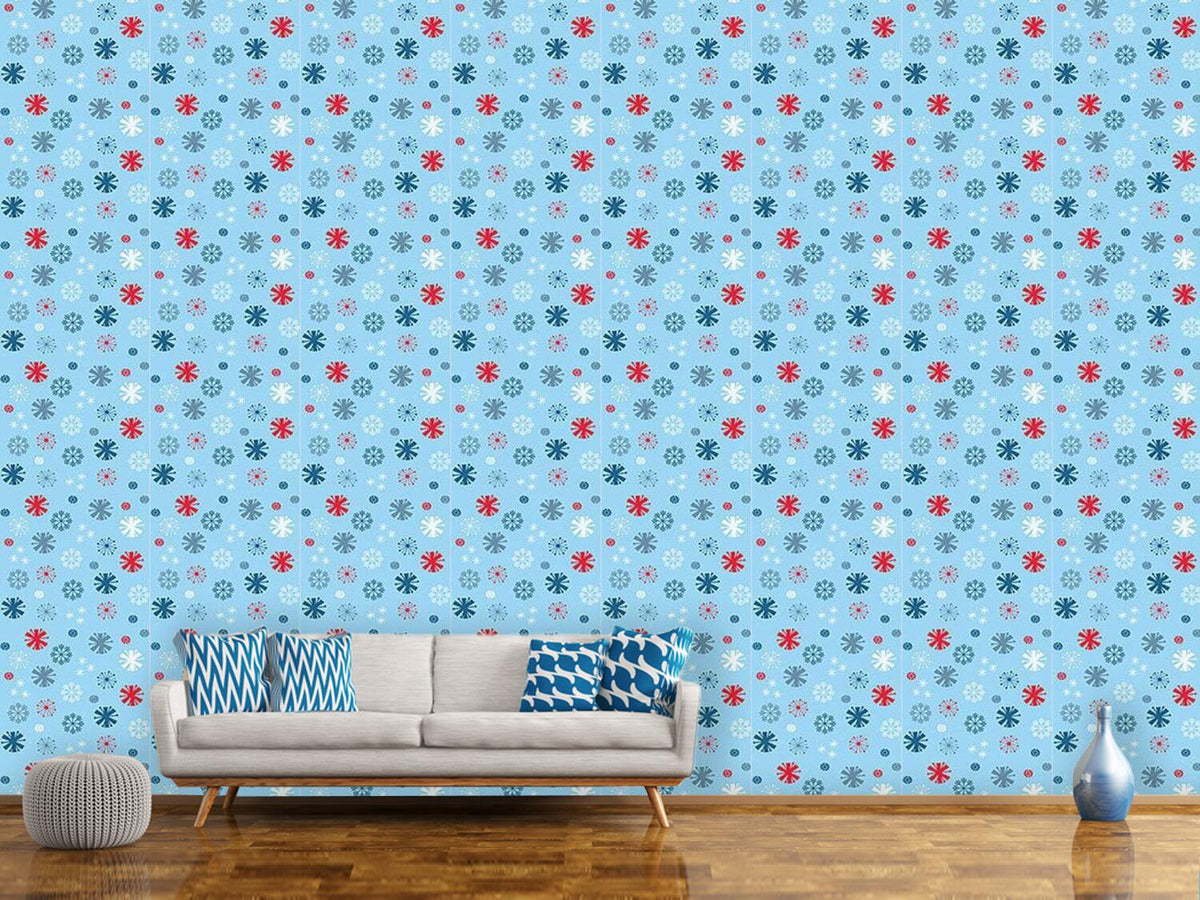 patterned-wallpaper-snowflake-blues