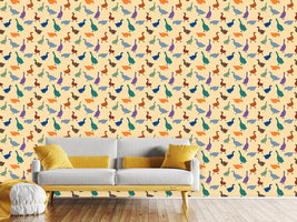 patterned-wallpaper-gabbling-geese