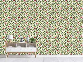 patterned-wallpaper-holly-christmas