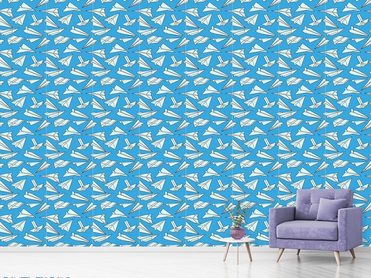 patterned-wallpaper-full-of-paper-planes