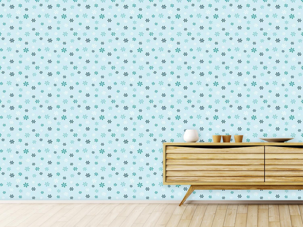 patterned-wallpaper-winter-snowflakes