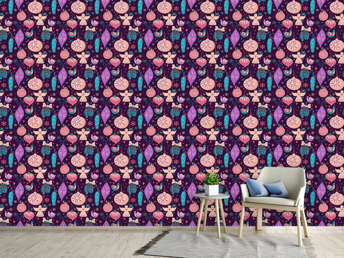 patterned-wallpaper-retro-christmas-baubles