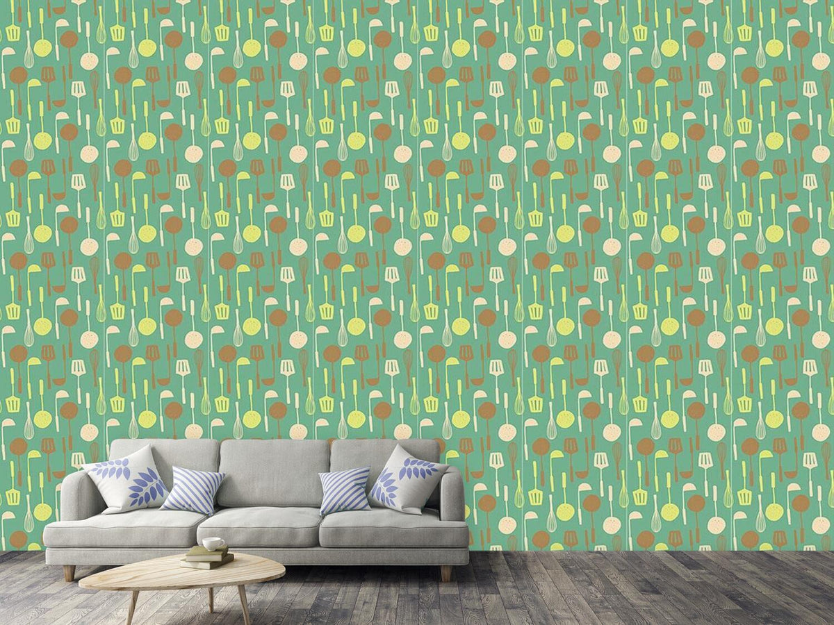 patterned-wallpaper-kitchen-utensils