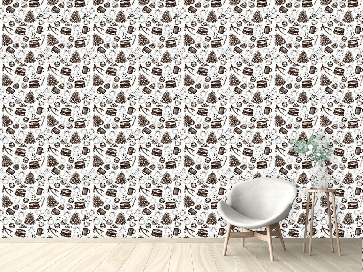 patterned-wallpaper-vintage-christmas-deco