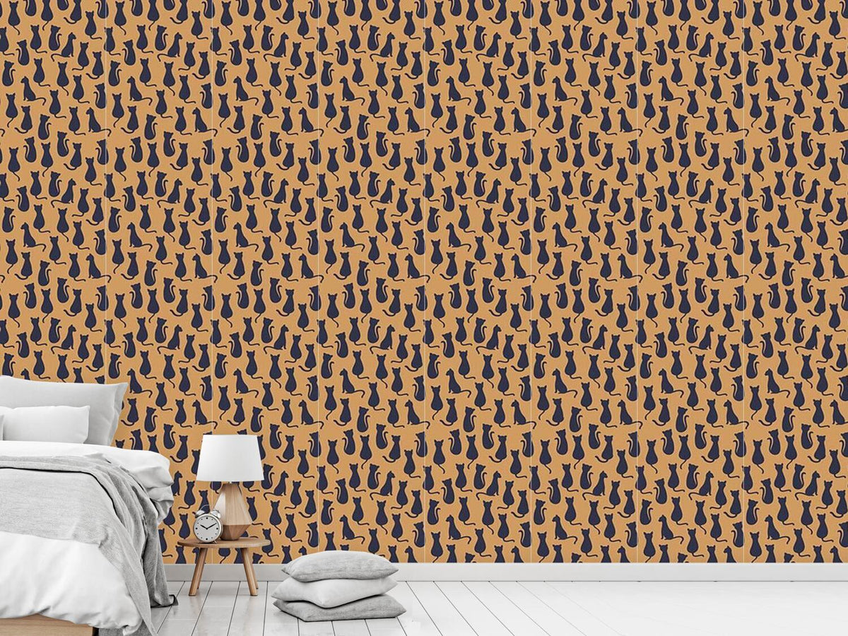 patterned-wallpaper-cat-silhouettes