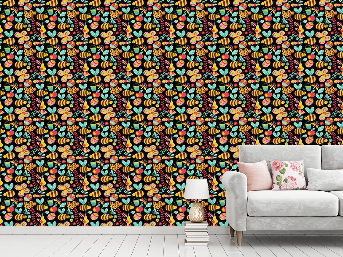 patterned-wallpaper-the-night-shift-of-the-busy-honey-bees